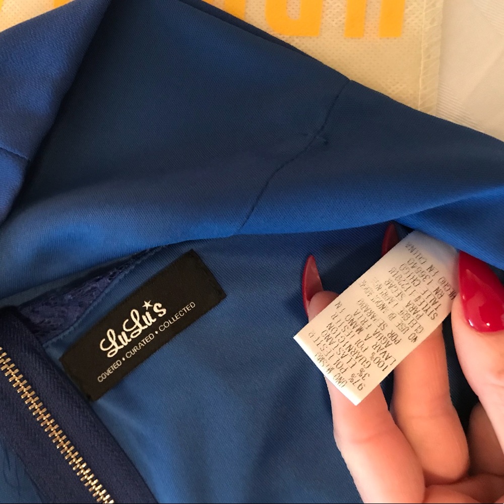 Lulus Waltz Me Royal Crop Top - Picture 5 of 5